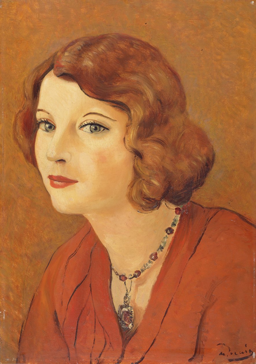 Retrato de Madame van Leer, c.1929 (óleo sobre painel) de Andre Derain