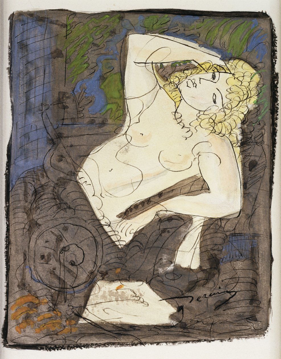 Nua reclinada; Femme Allongee de Andre Derain