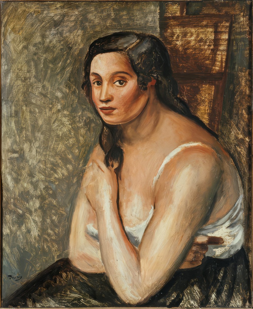 Mulher sentada com camisa. de Andre Derain