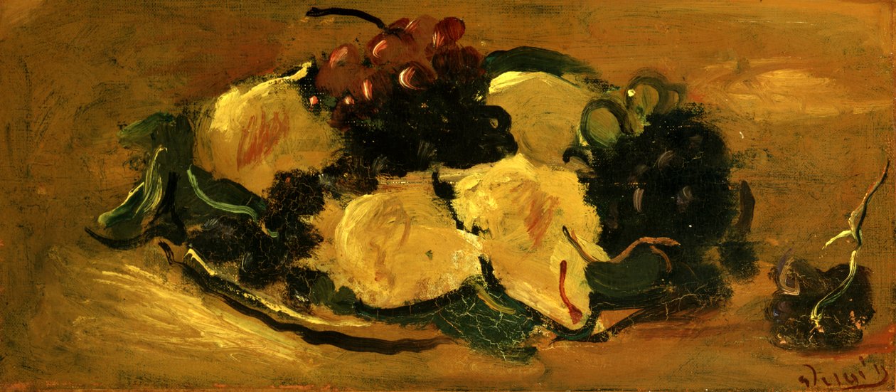 Natureza morta com fruta, c.1925 (óleo sobre papel) de Andre Derain