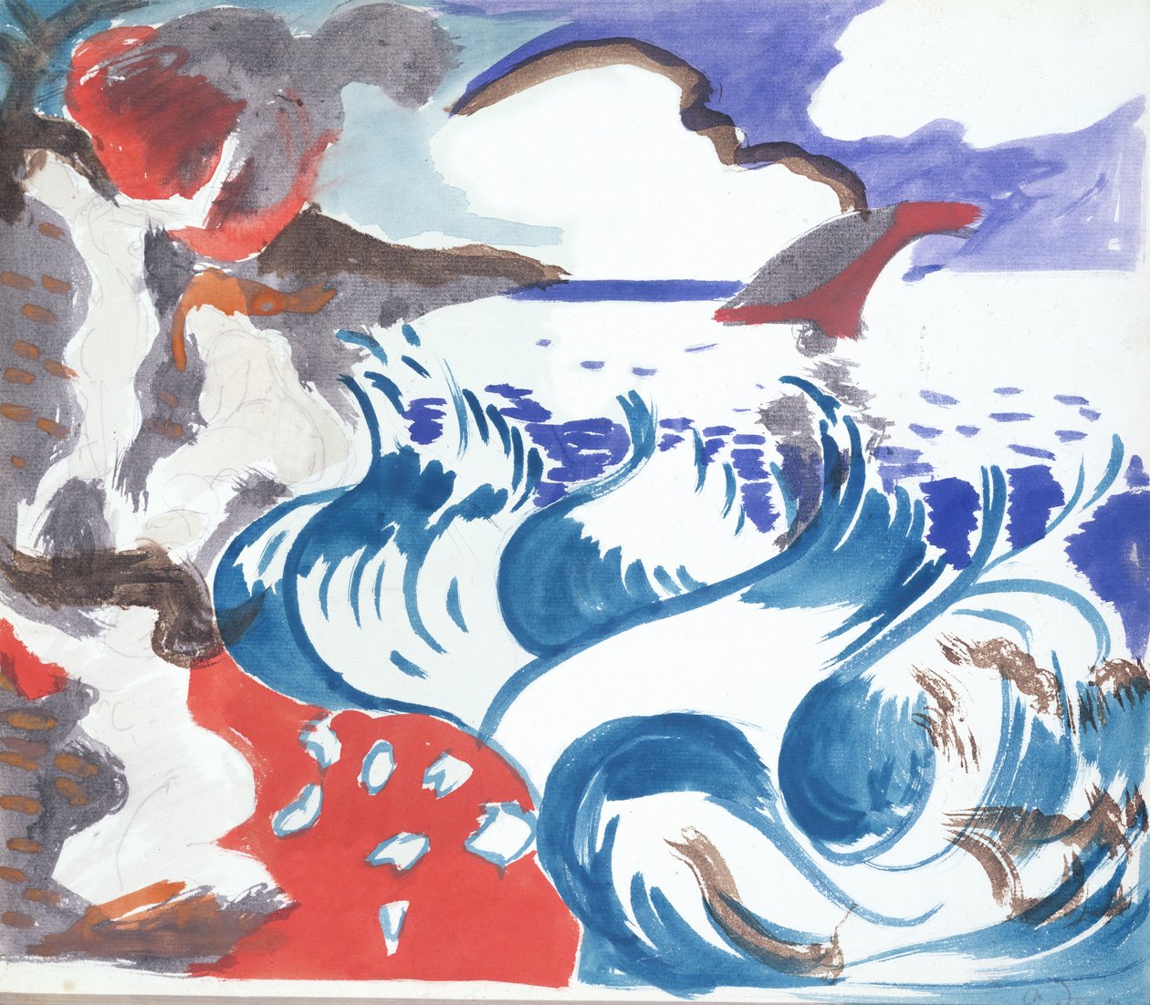 A Baía, c.1904 (aguarela sobre papel) de Andre Derain