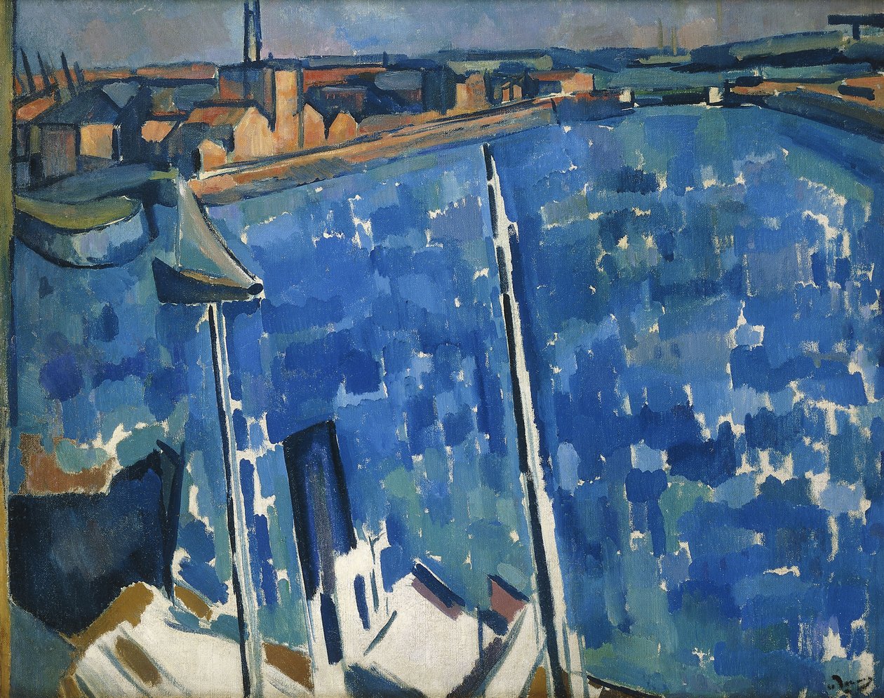O porto; Le Havre, c.1906-7 (óleo sobre tela) de Andre Derain
