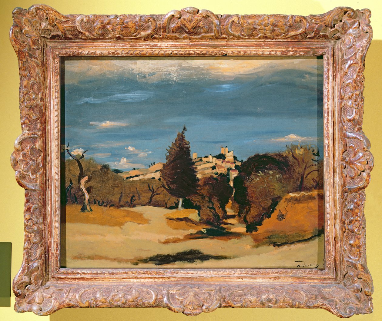 Árvores e aldeia, c.1932 (óleo sobre tela) de Andre Derain