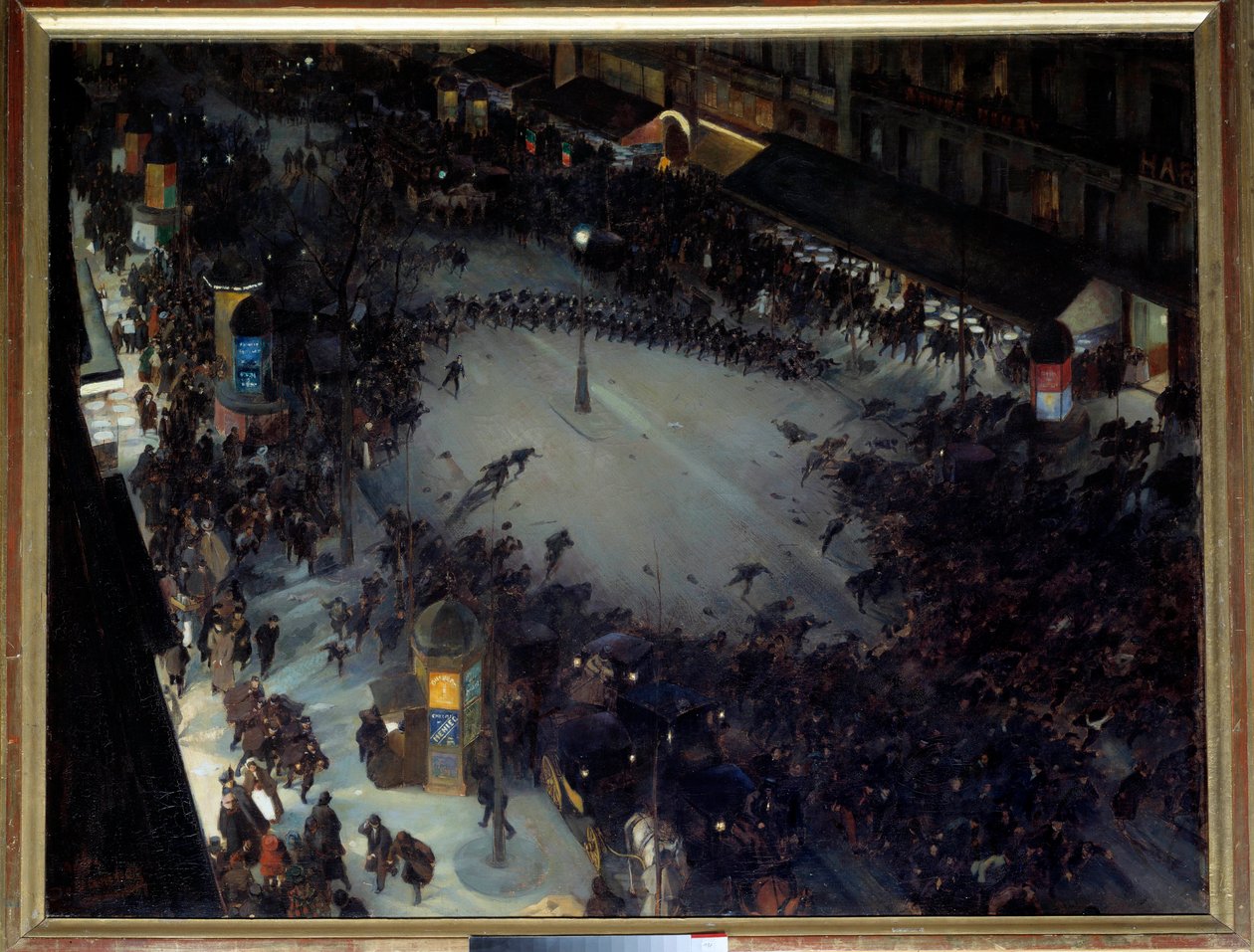 La charge, Boulevard Montmartre Cena de manifestações em Paris. Pintura de André Devambez (1867-1944) 1901 Sol. 1,27 x 1,62 m. Paris, Musee d