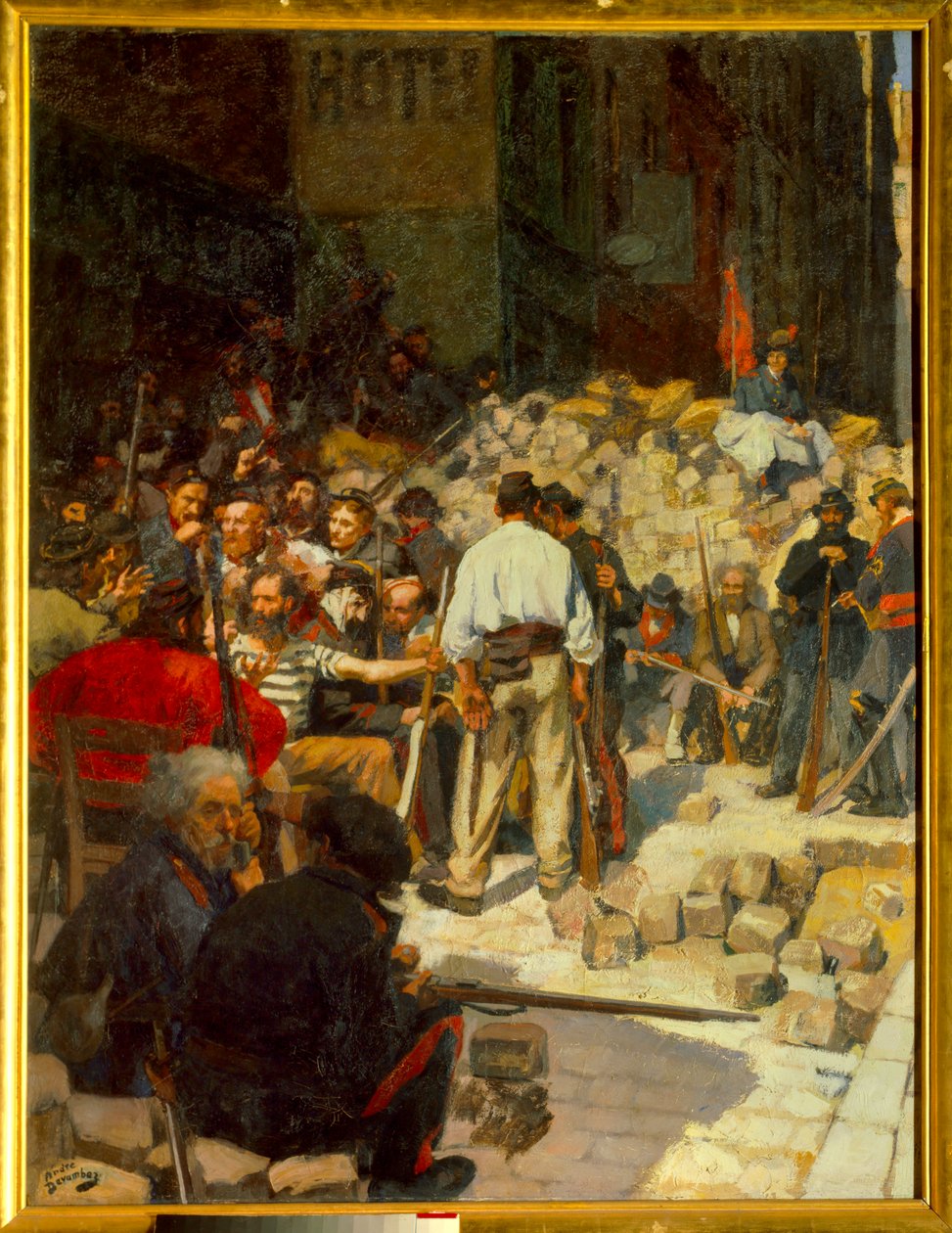 A Barricada ou a Espera em Maio de 1871 (óleo sobre tela de Andre Devambez
