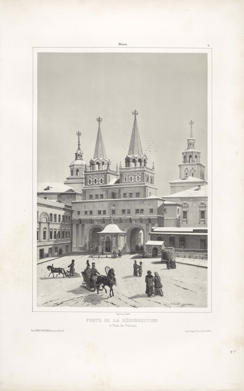 O portão da ressurreição em Moscou, 1839 de Andre Durand
