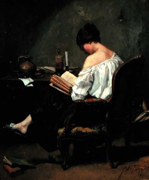 Leitura de Raparigas à Luz de Velas de Andre Fontaine