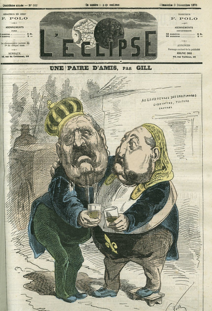 Um par de amigos, Hippolyte de Villemessant (1812-1879), diretor de Figaro e do príncipe Philippe d