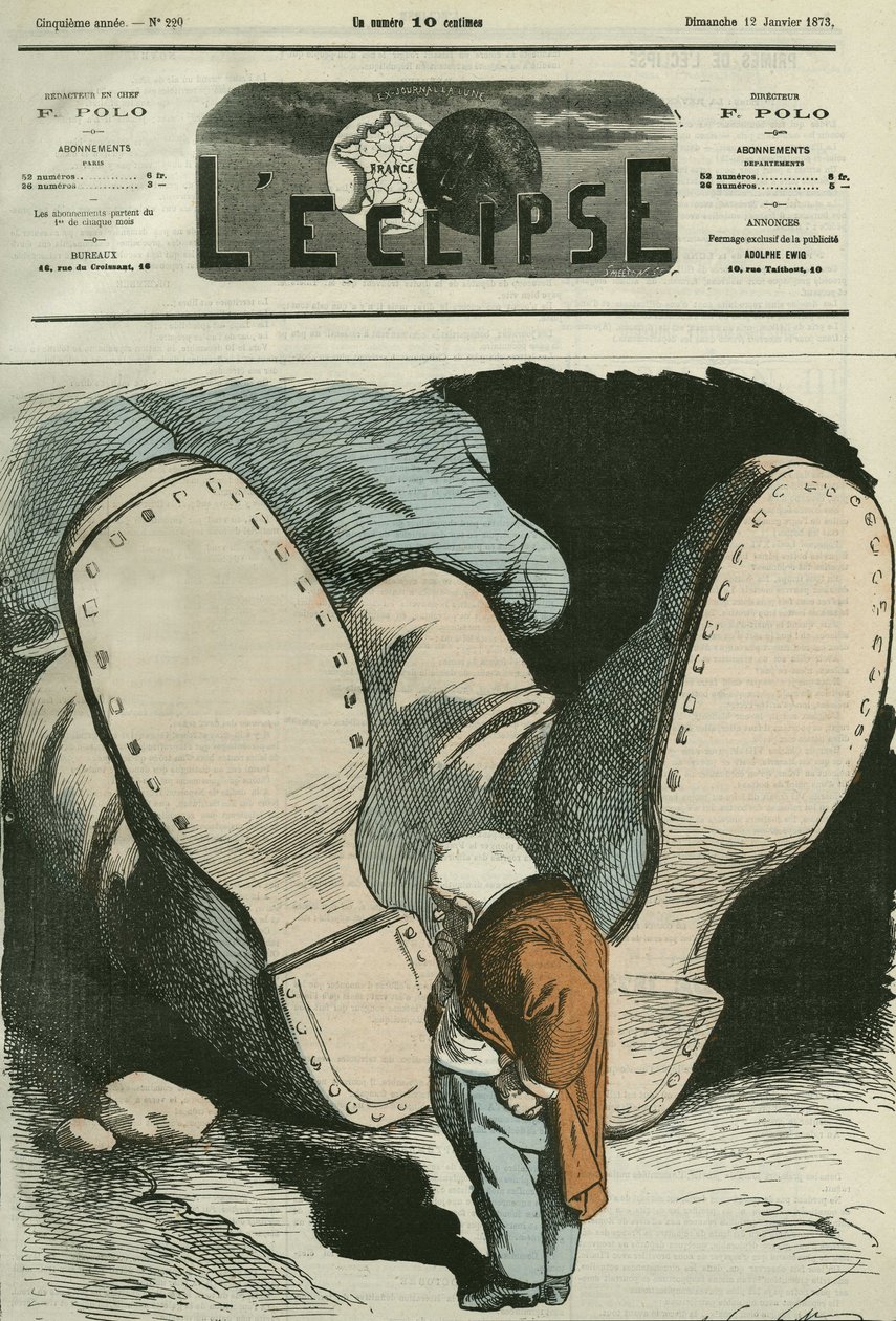 Adolphe Thiers (1797-1877), estadista francês. Capa em "L