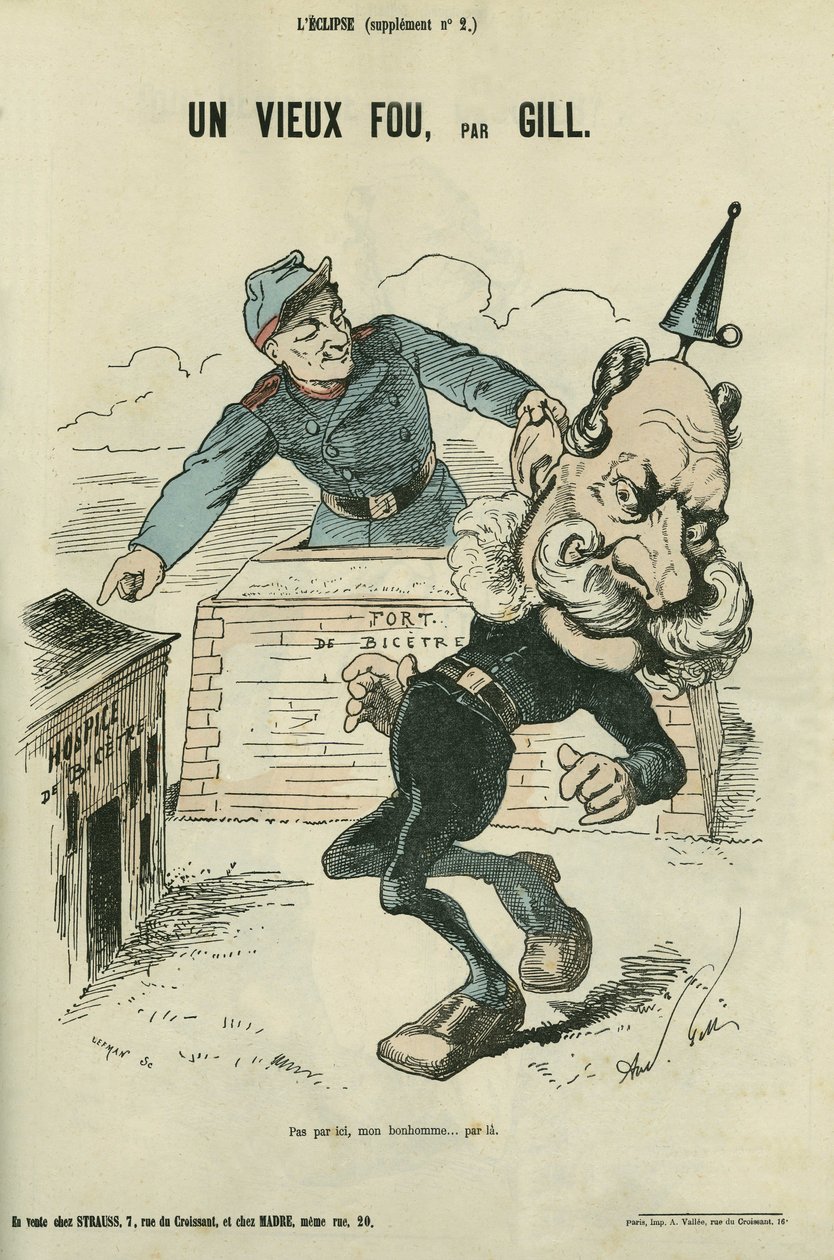 Um velho tolo, caricatura de William I da Alemanha (1797-1888). Suplemento em "L