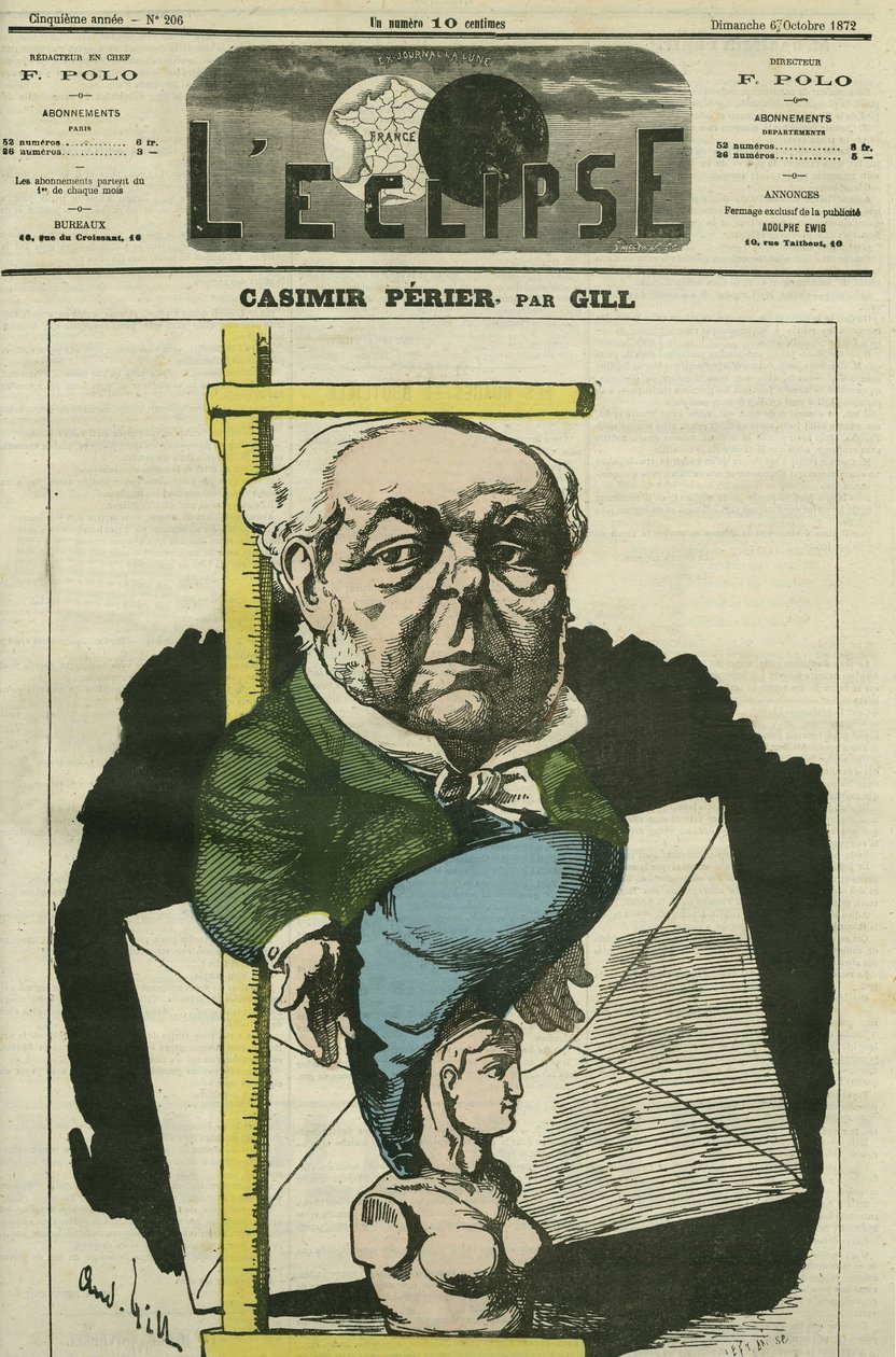 Auguste Casimir Perier (1811-1876), político francês. Capa em "L