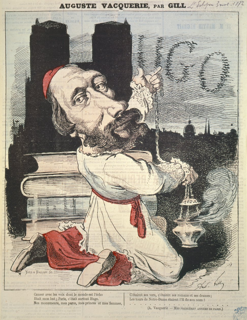Auguste Vacquerie (1819-95) da capa de LEclipse, gravado por Yves & Barret, 3 de novembro de 1872 de Andre Gill