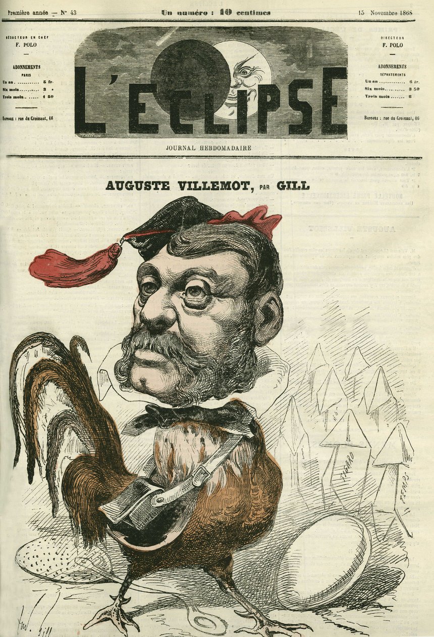 Auguste Villemot (1811-1871), jornalista francês. Capa em "L