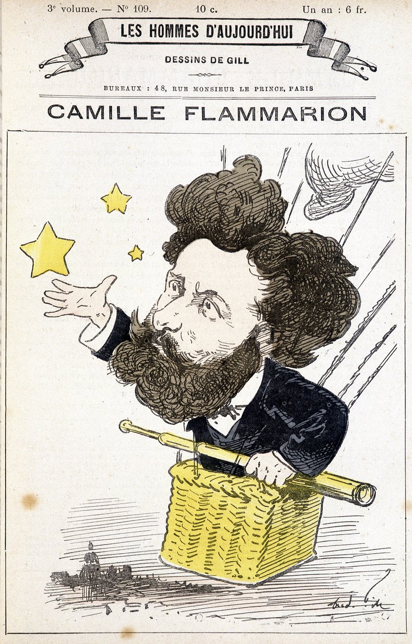 Camille Flammarion - por Gill, em "The Men of Today" (Os Homens de Hoje) de Andre Gill