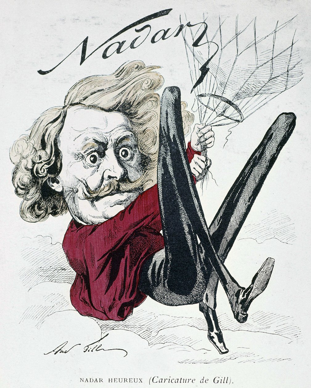 Desenho animado Nadar de Gill de Andre Gill