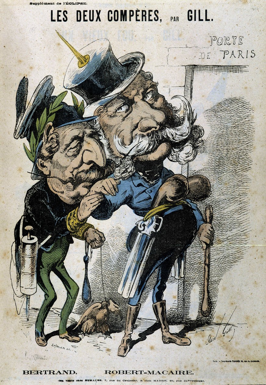 Cartum sobre Napoleão III e Bismarck - por Gill, em "L