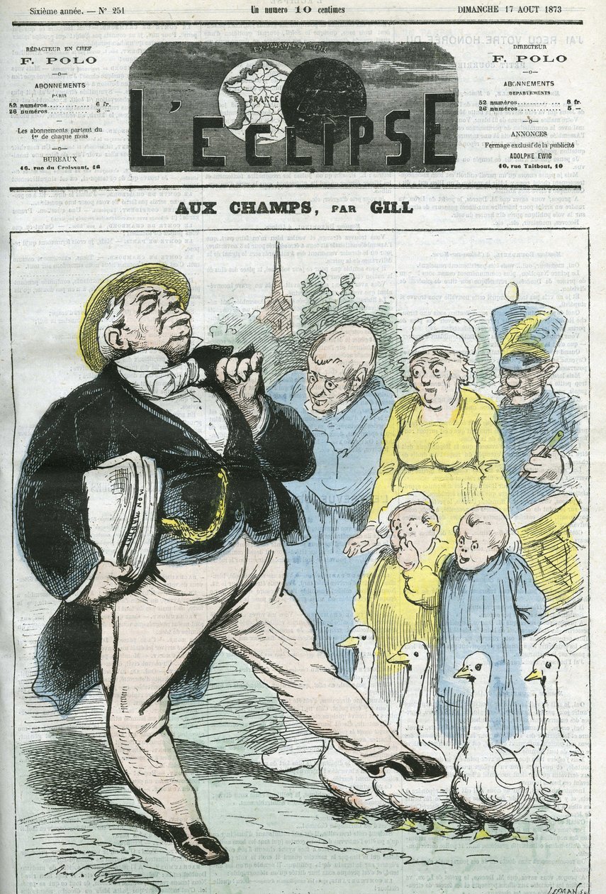 Desenho animado "aux champs". Capa em "L