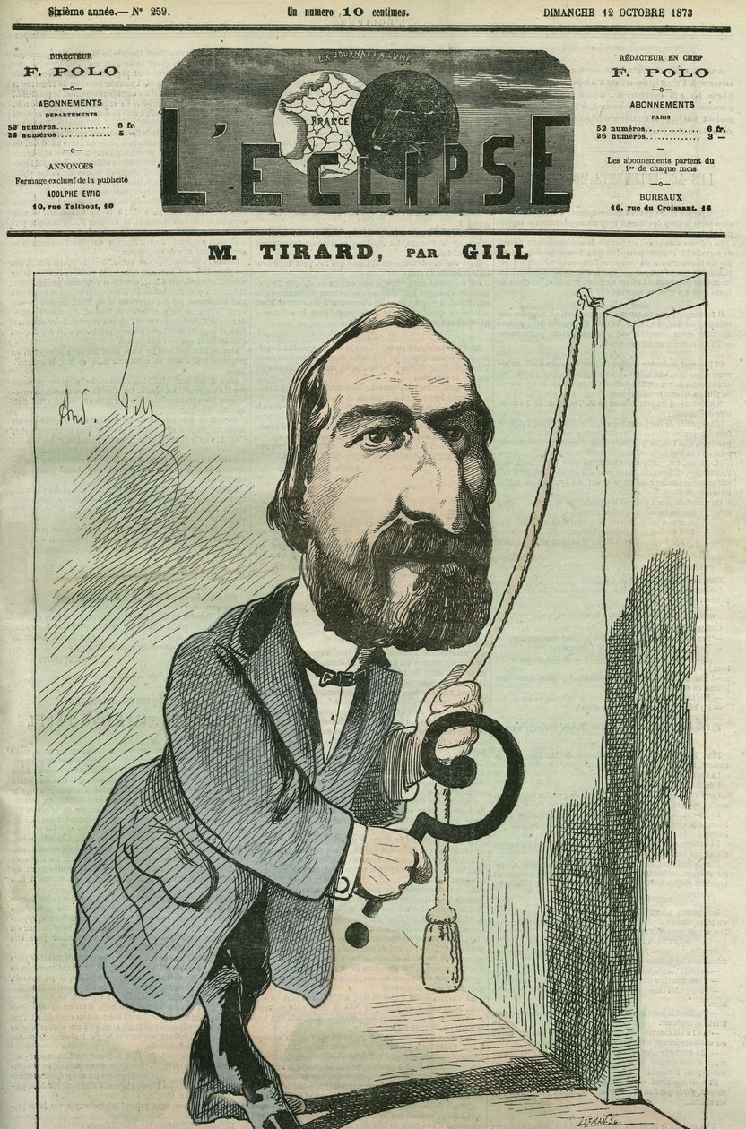 Desenho animado por Pierre Tirard (1827-1893), político francês. Capa em "L