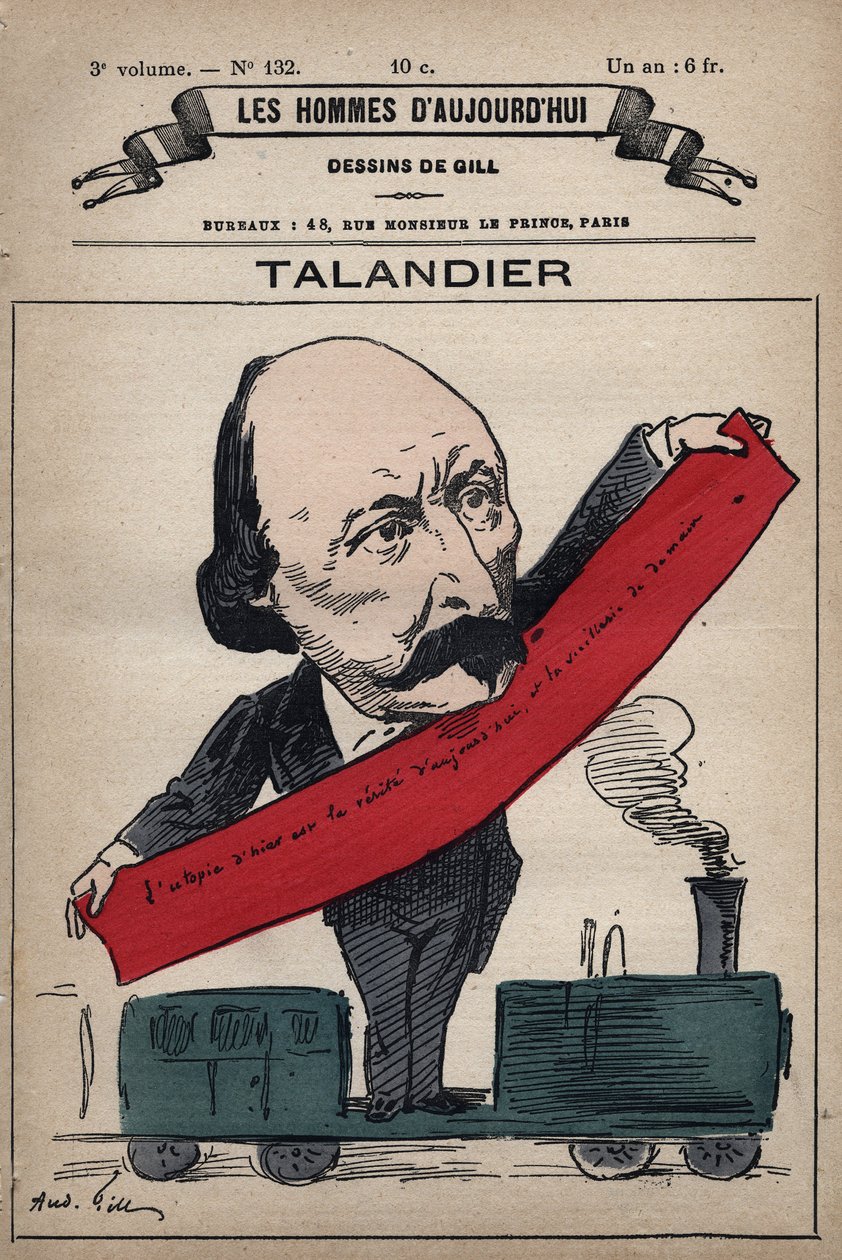 Cartoon of Alfred Talandier (1822-1890) English Politicianfrom 