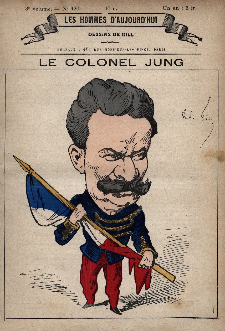Desenho animado do Coronel Theodore Jung (1833-1896) de 