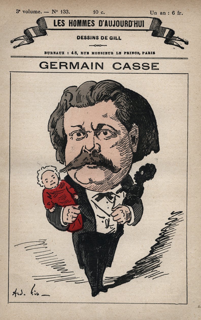 Desenho animado de Germain Casse (1837-1900) político francês, de 