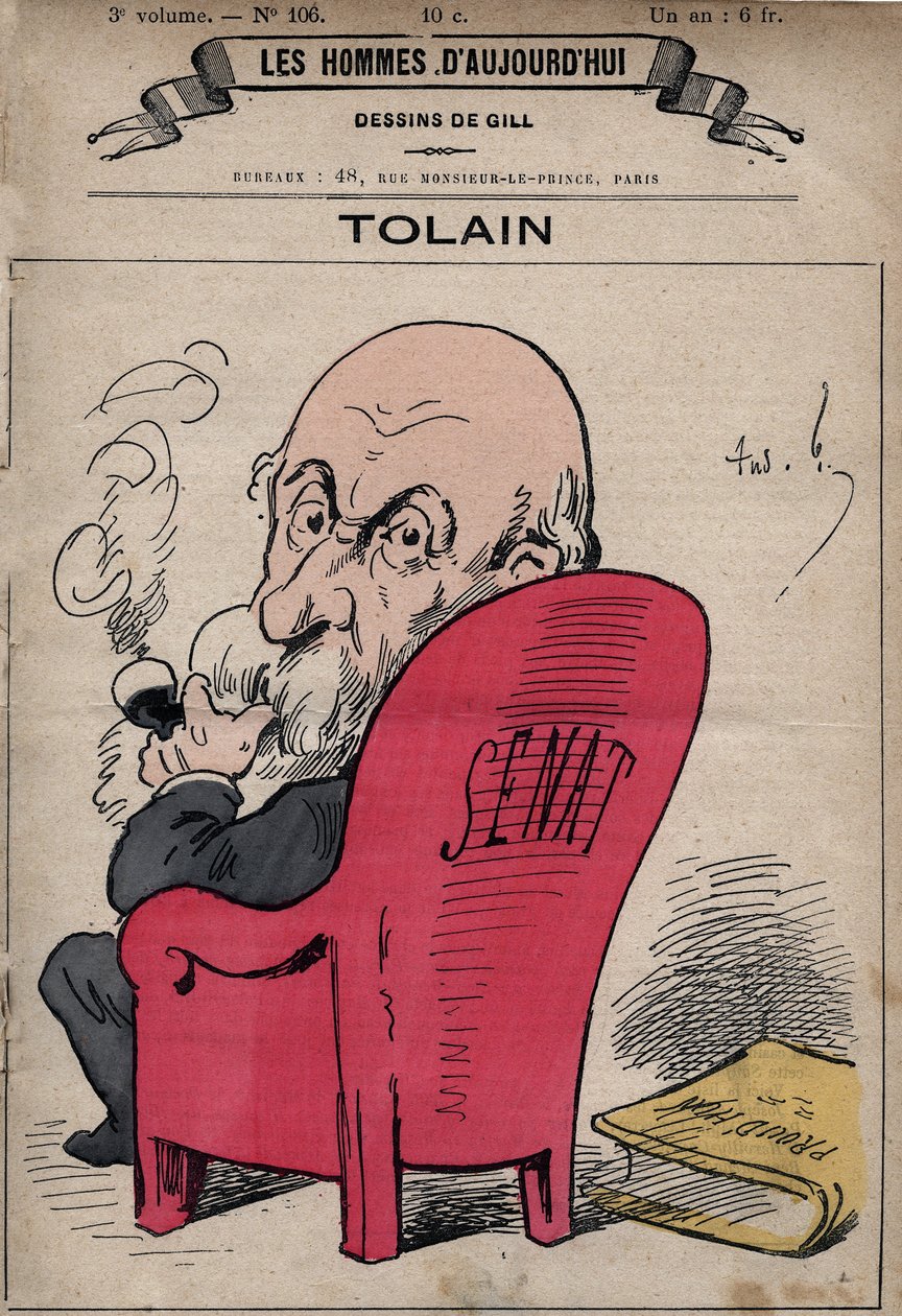 Desenho animado de Henri Louis Tolain (1828-1897) político francês, de 