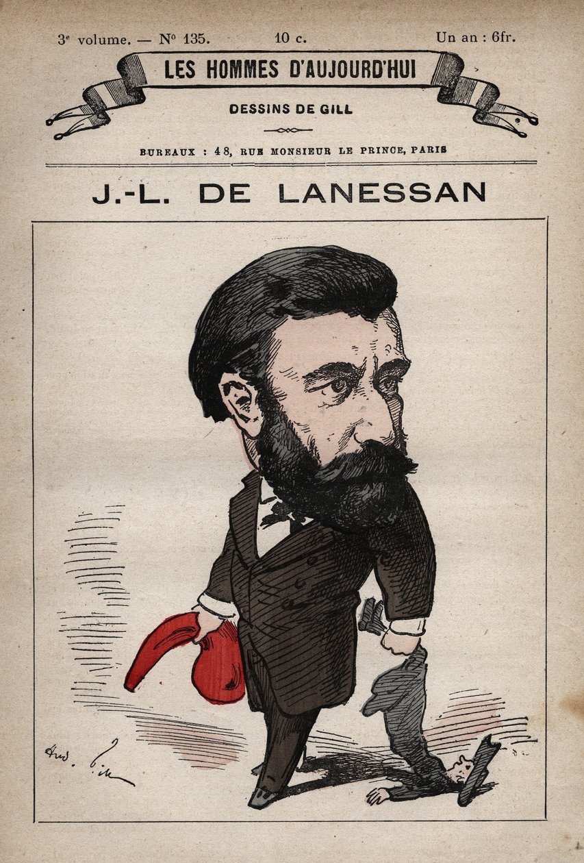 Desenho animado de Jean Marie Antoine de Lanessan (1843-1919) estadista inglês de 
