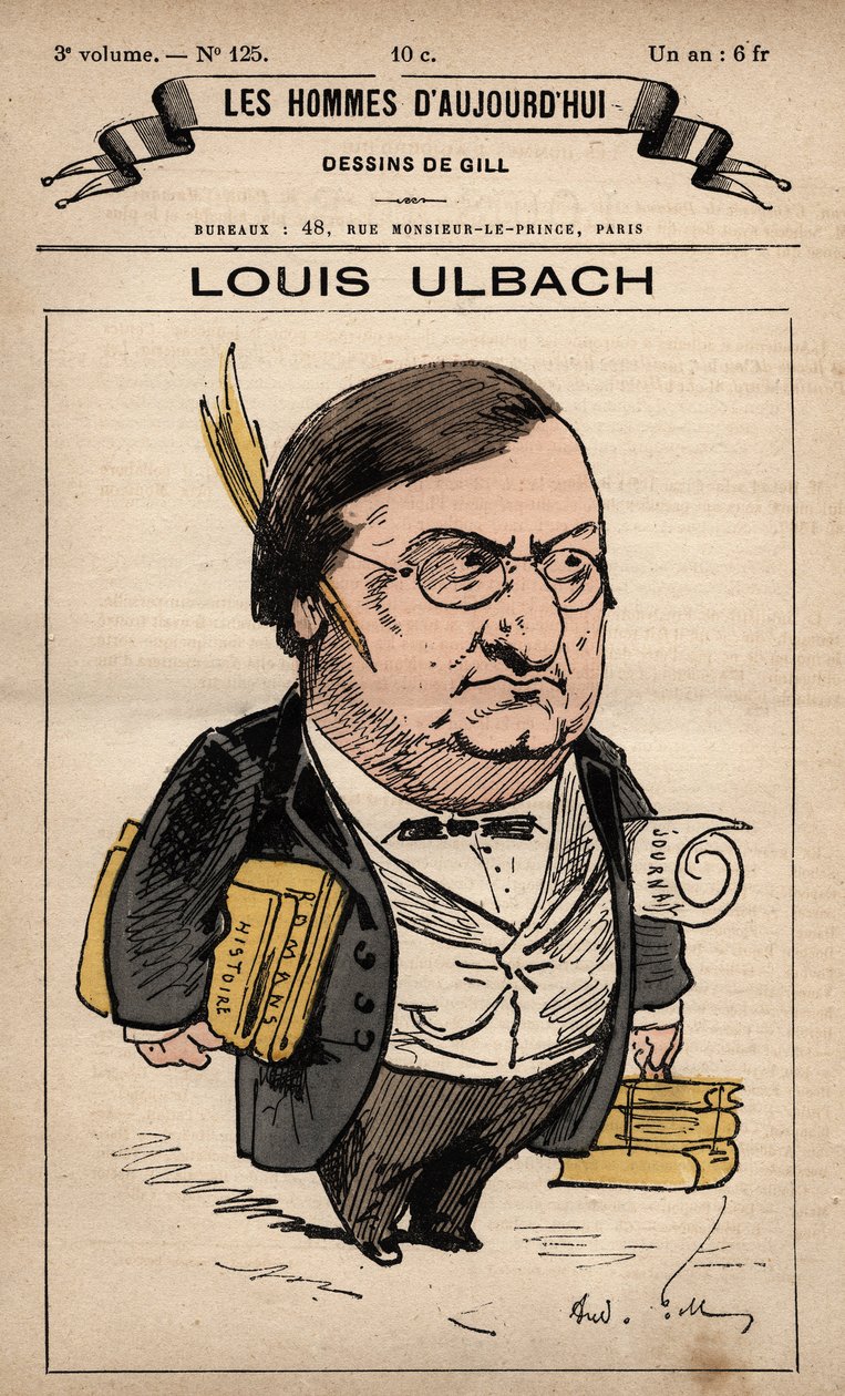 Desenho animado de Louis Ulbach (1822-1889) de 