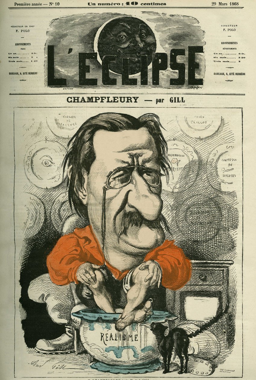 Champfleury, Jules Husson dit (1821-1889), crítico e romancista francês. Capa em "L