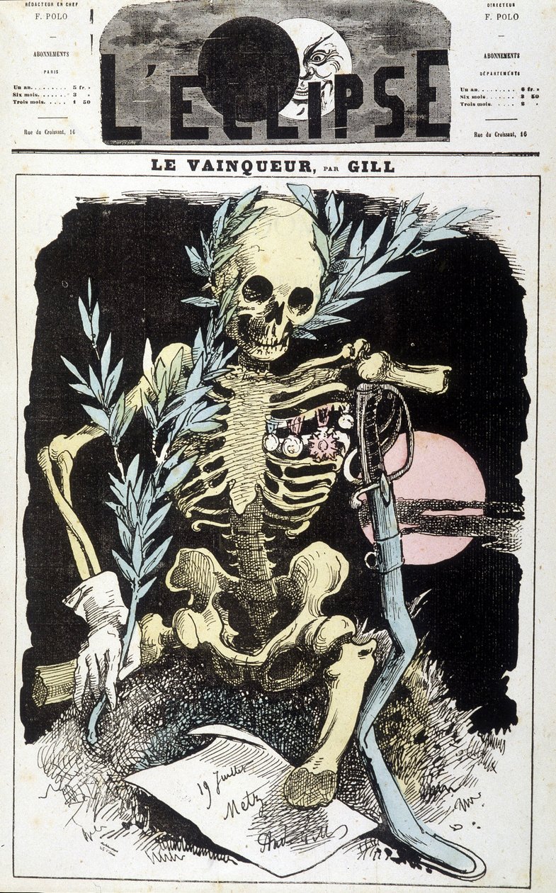 A derrota da Guerra de Sedan. O Vencedor. Desenho de Gill, em "The Eclipse", Setembro de 1870. de Andre Gill