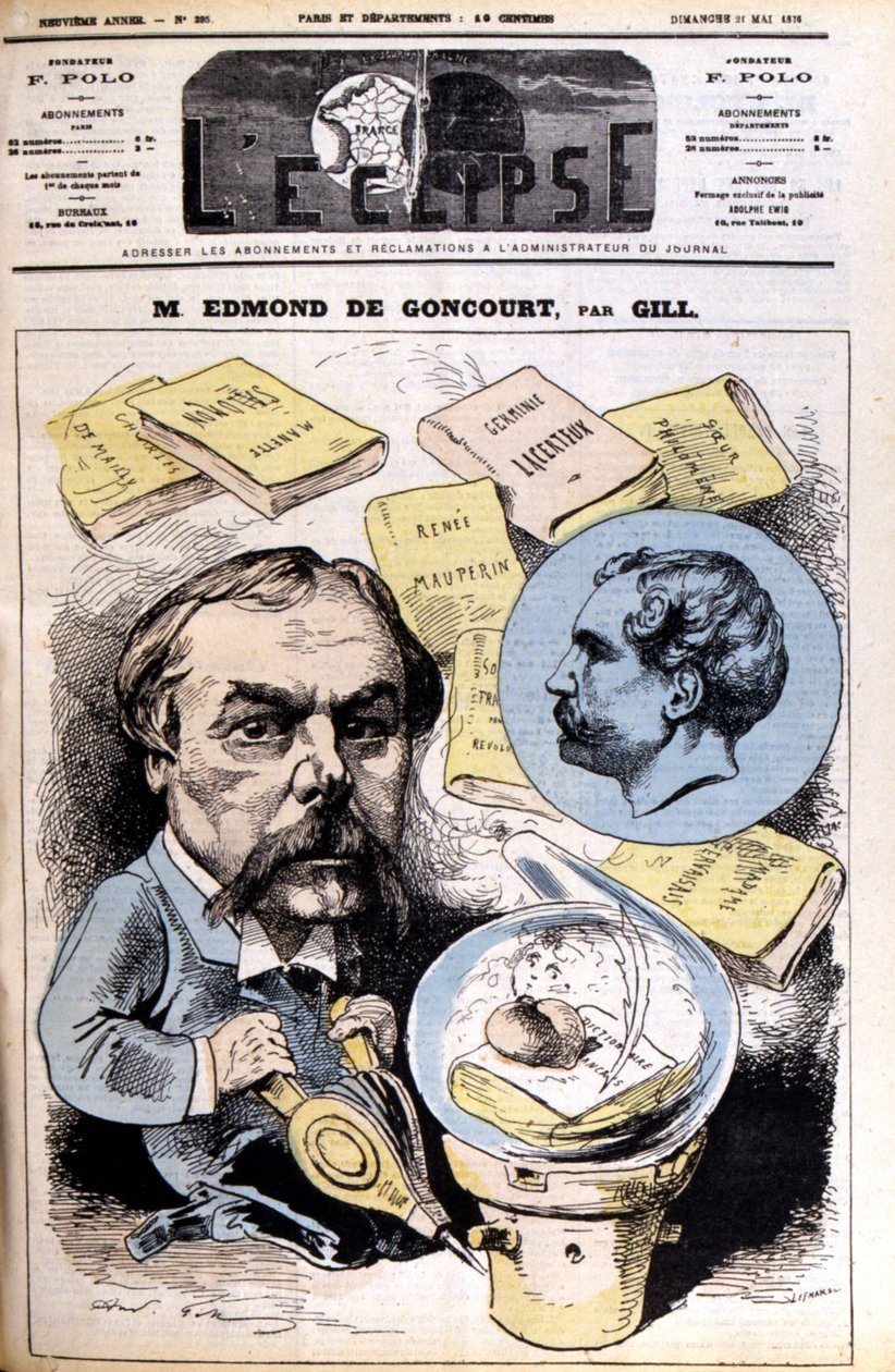 Edmond de Goncourt - por Gill, em "L