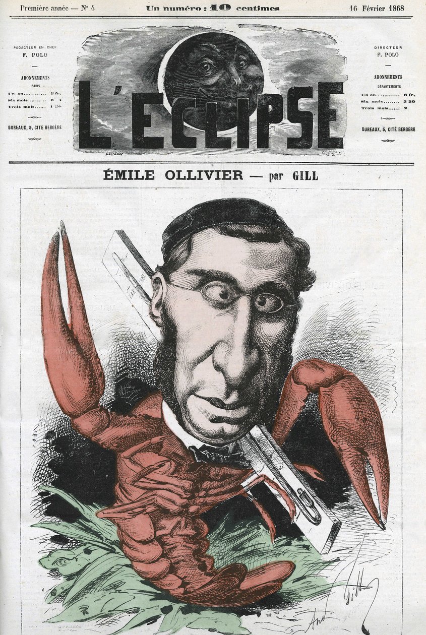 Emile Ollivier (1825-1913), político francês. Capa em "L