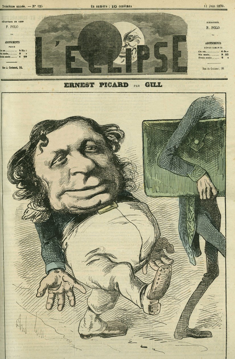 Ernest Picard (1821-1877), político francês. Capa em "L