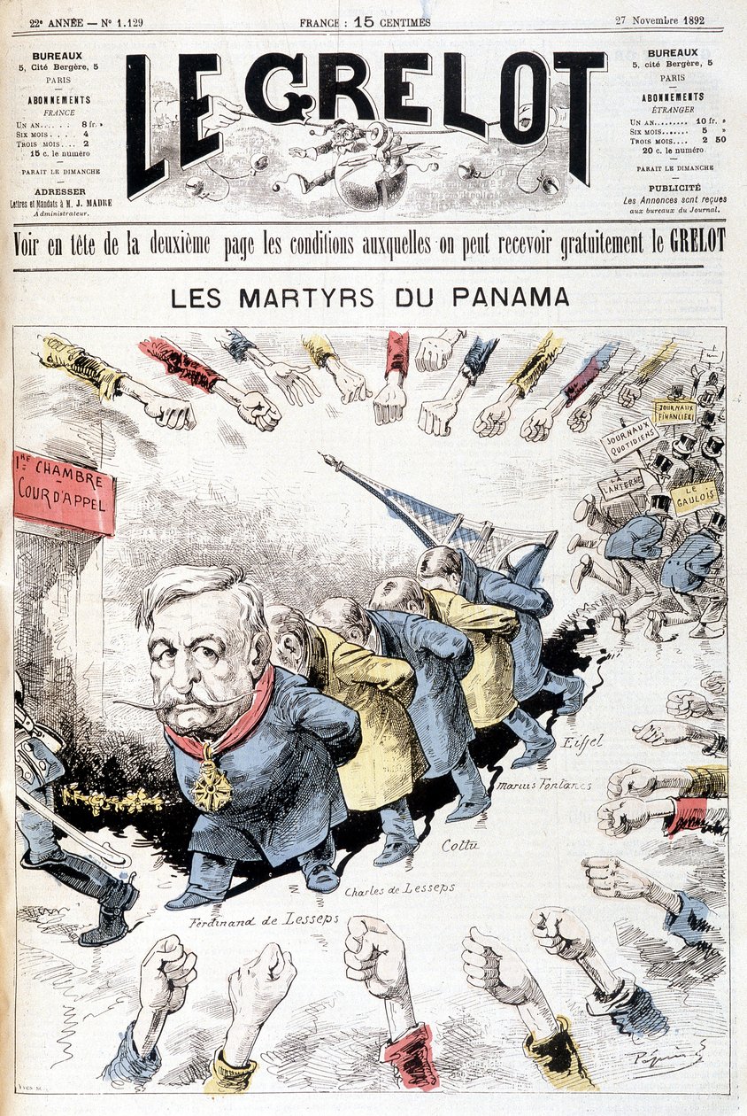 Ferdinand de Lesseps - por Gill, em "Os Homens de Hoje", no final do século XIX de Andre Gill