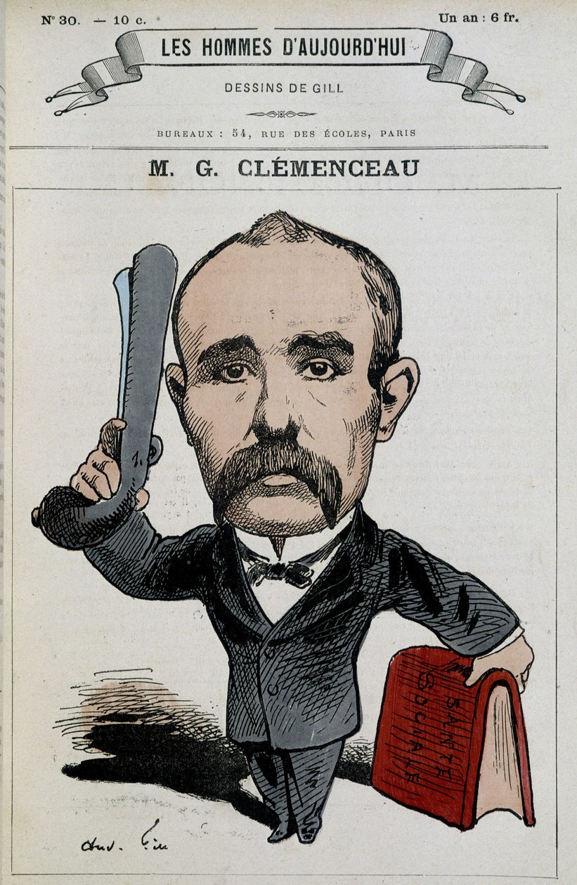 Georges Clémenceau - por Gill, em "Les hommes d