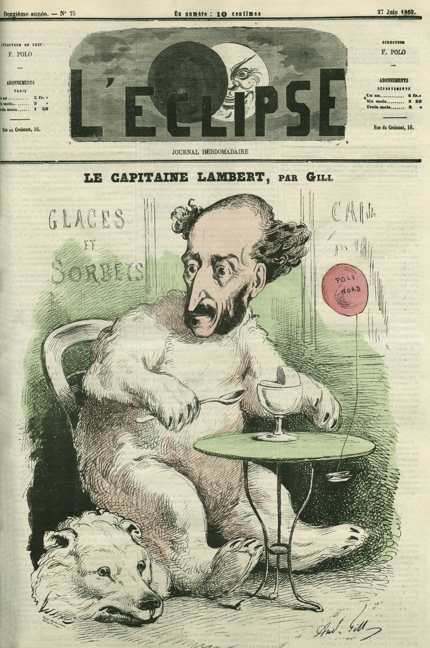 Gustave Lambert, explorador e cientista francês. Capa em "L