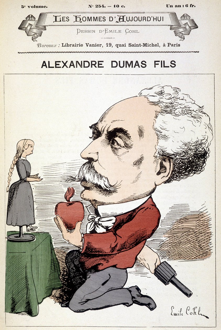 Desenho humorístico sobre Alexandre Dumas Fils. Capa "Les Hommes d