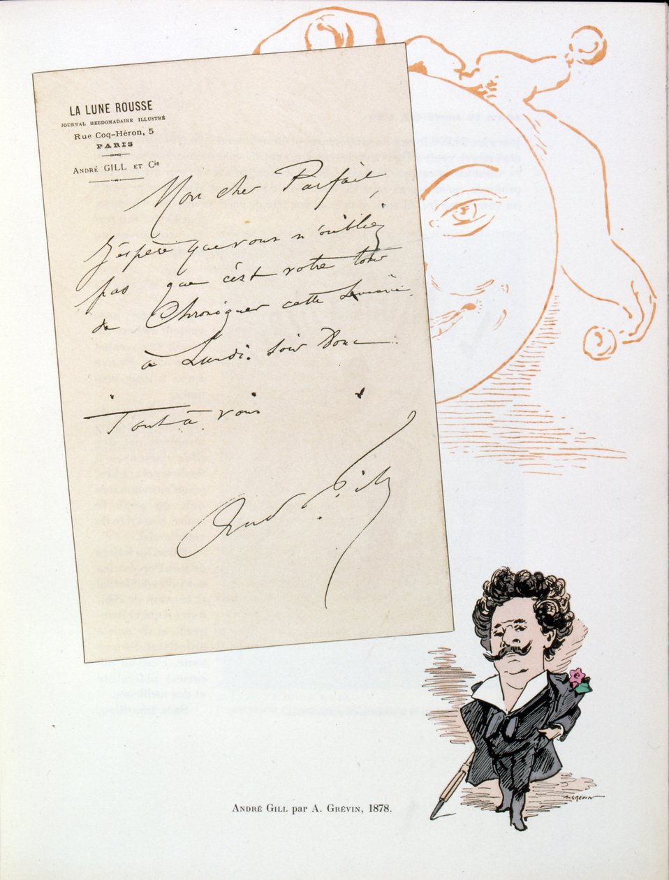 Ilustração de André Gill (17 de outubro de 1840-1 de maio de 1885), caricaturista francês. Século XIX (gravura) de Andre Gill
