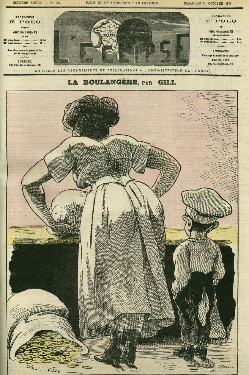 Ilustração de uma padaria. Capa em "L