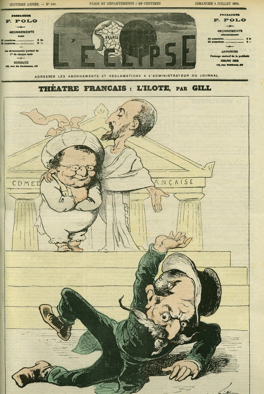 Ilustração de uma peça de comédia "L