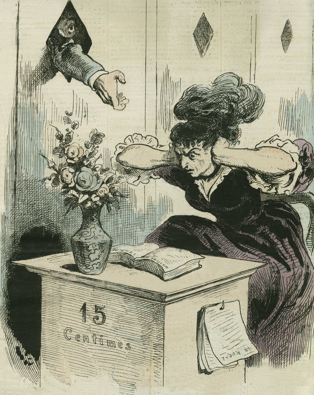 Aumento do imposto sobre o papel para saldar a dívida da guerra de 1870. in "L