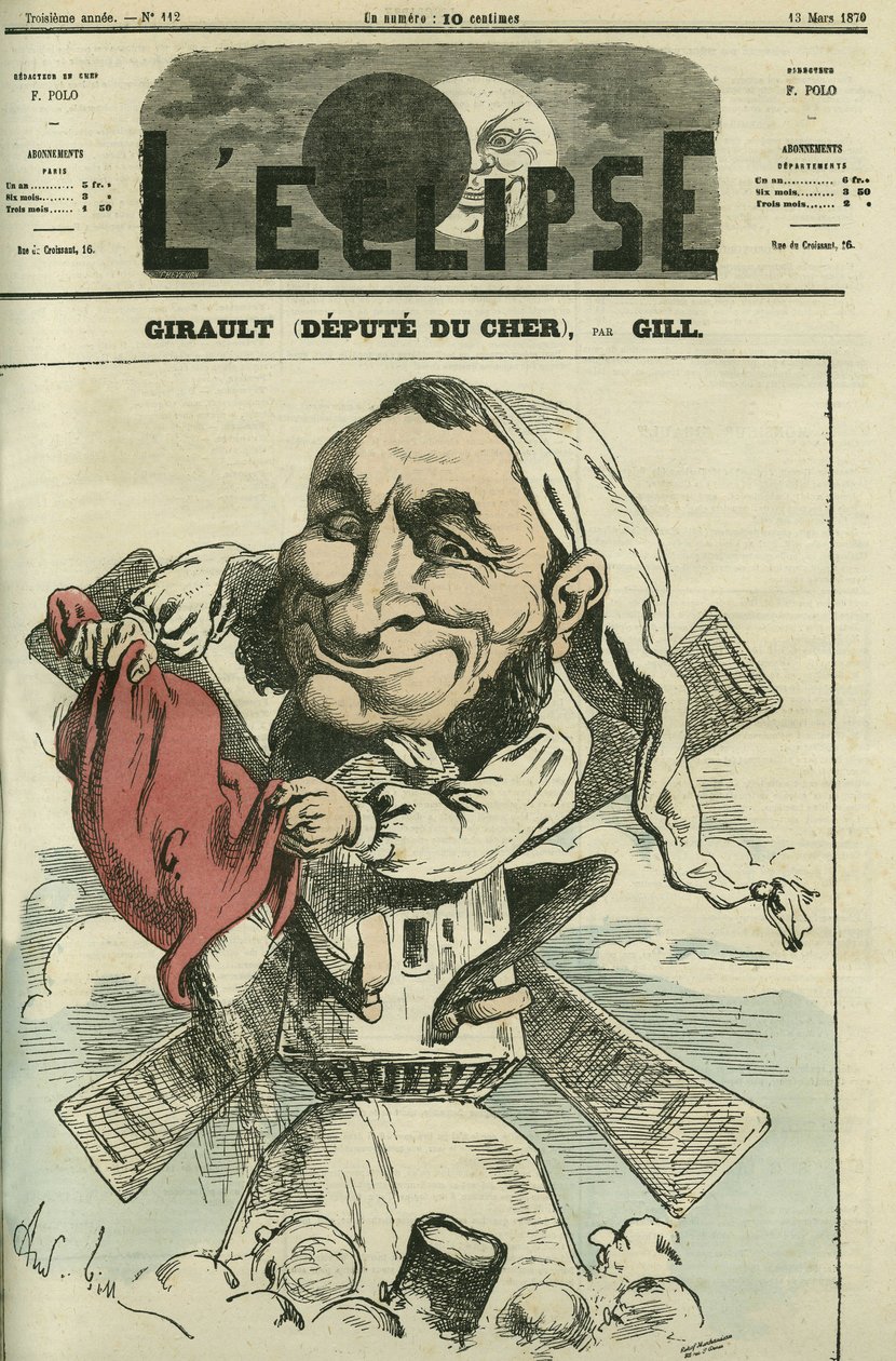 Jean Girault (1825-1909), moleiro e político francês. Capa em "L