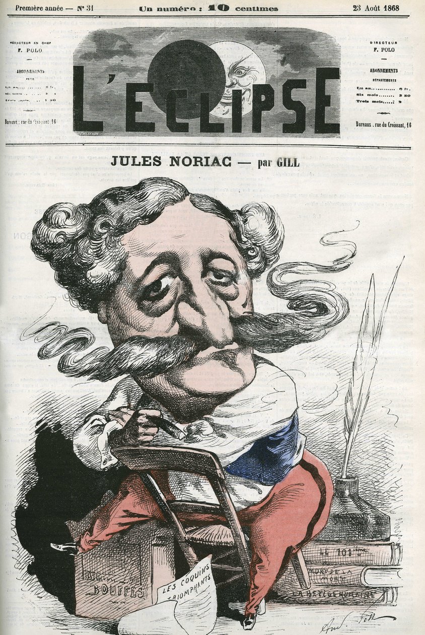 Jules Noriac (1827-1882), escritor, crítico e jornalista francês. Capa em "L