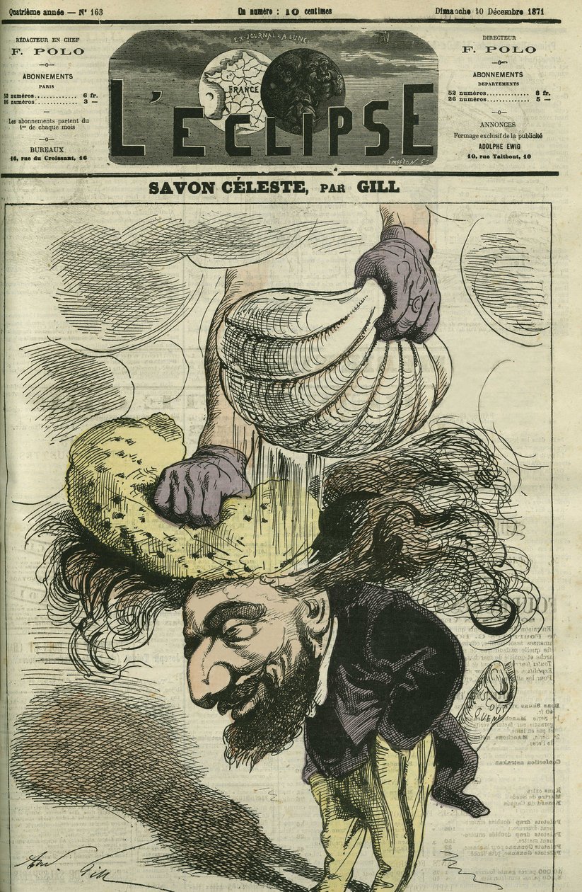 Leon Gambetta (1838-1882), político francês. Capa em "L