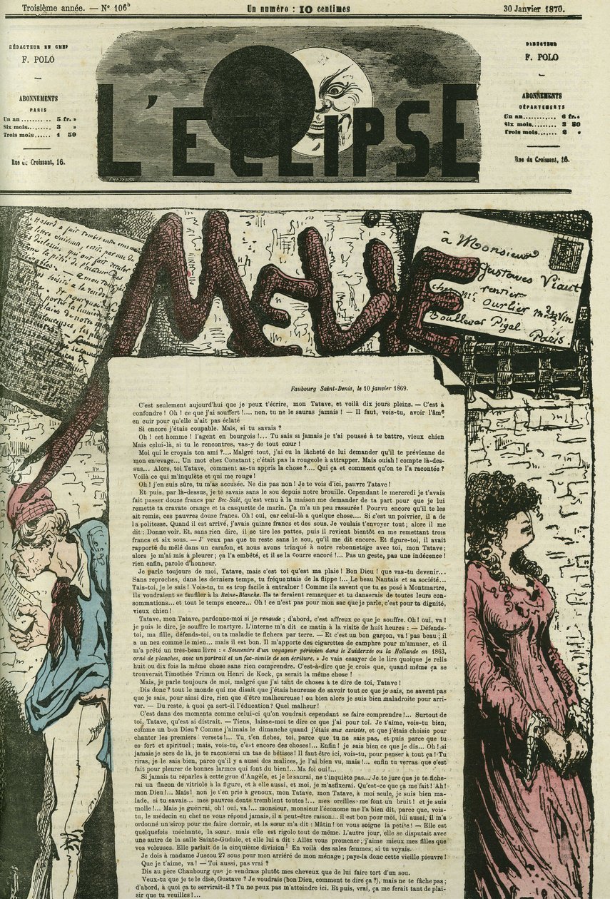 Melie, a carta de amor da Melie tem a sua "Tatave", Gustave Viaut. Capa em "L