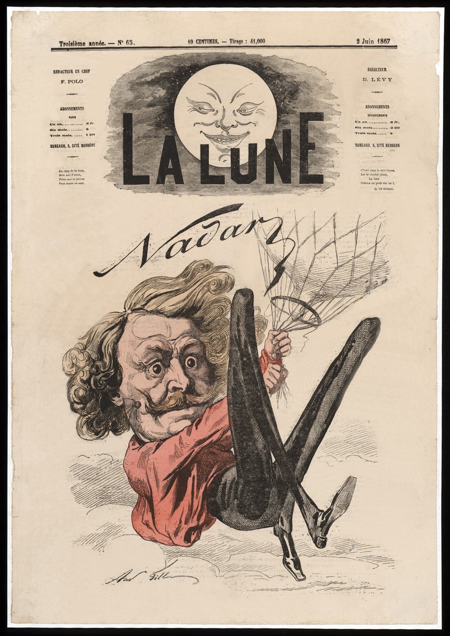 Nadar Bar. 1867 (litografia colorida) de Andre Gill