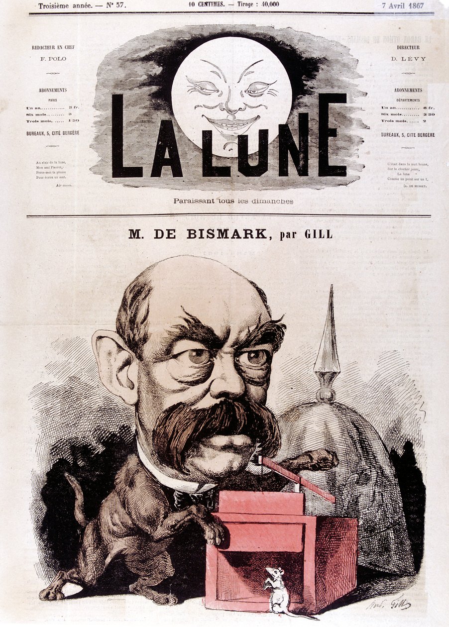 Otto von Bismarck, estadista alemão, quando deputado conservador e inspetor de Diques, 1867 de Andre Gill