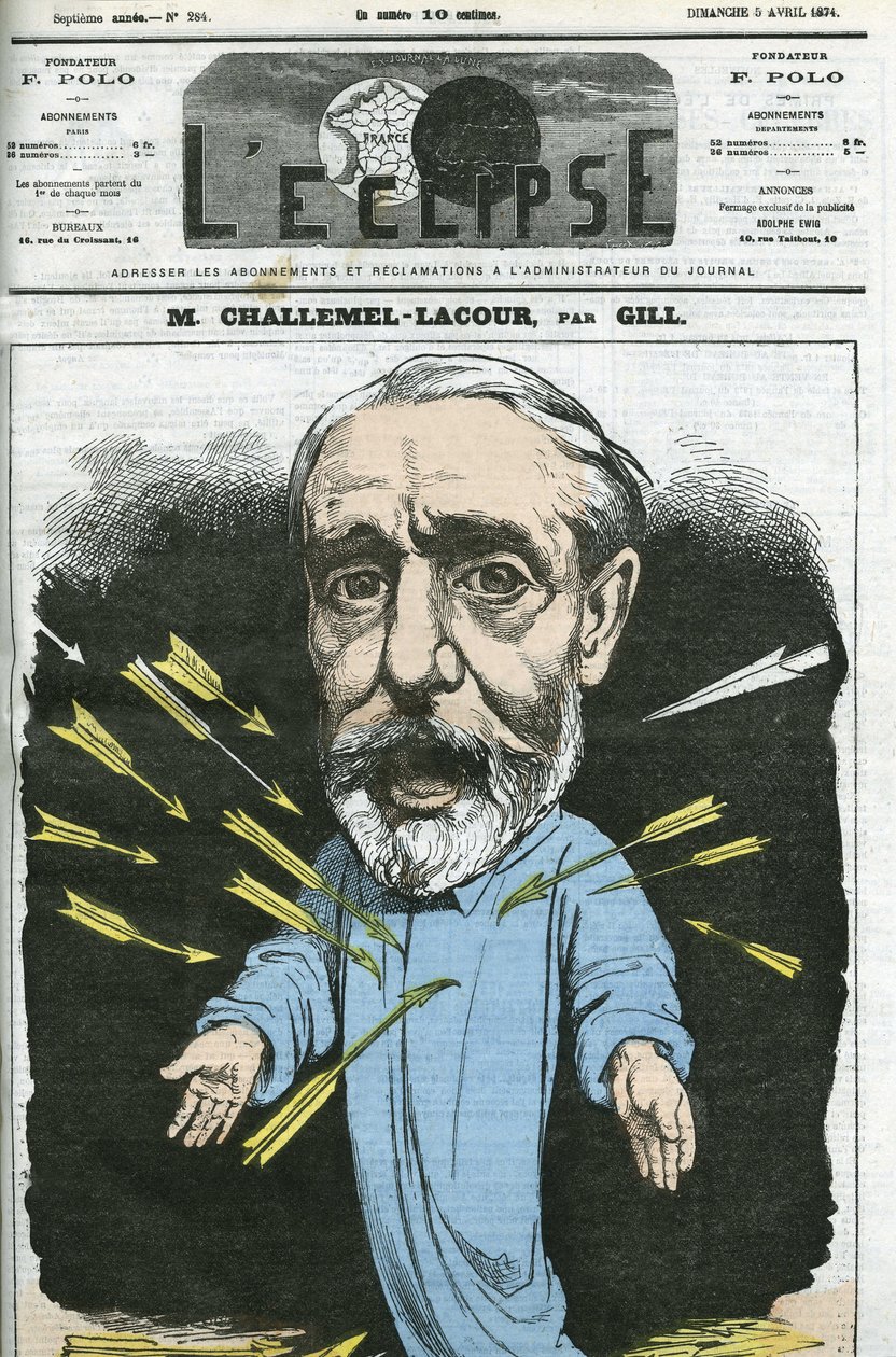 Paul-Armand Challemel-Lacour (1827-1896), político, diplomata e historiador da filosofia francesa. Capa em "L