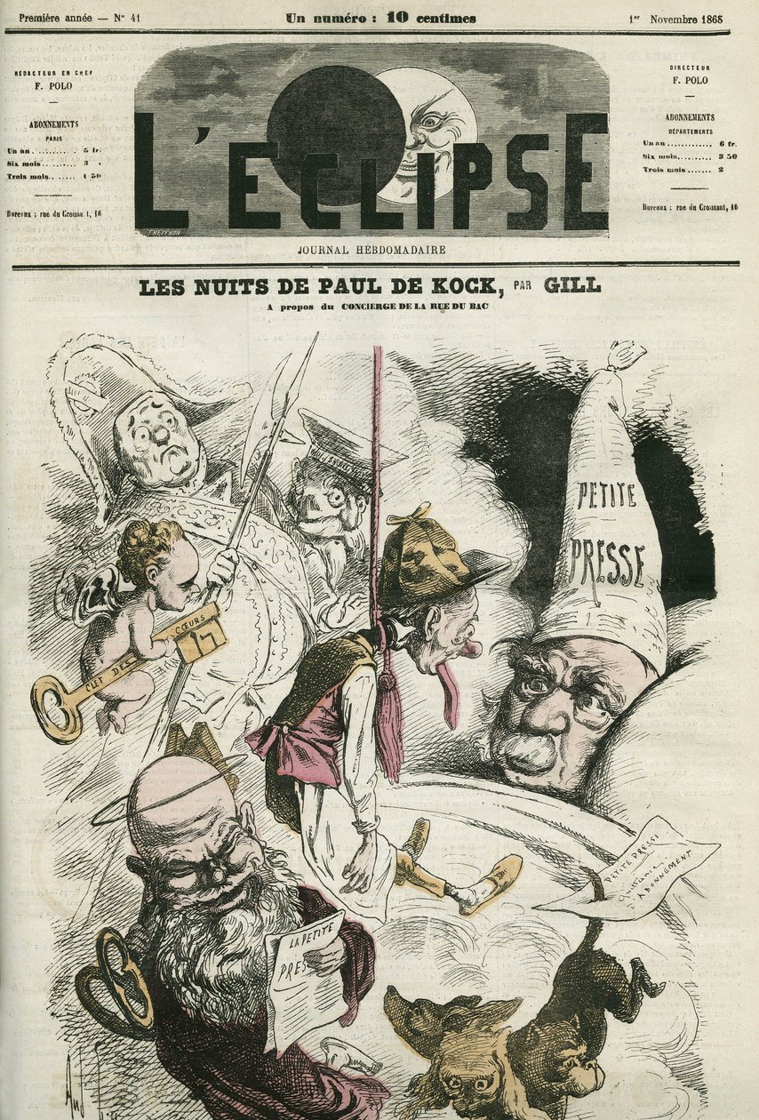 Paul de Kock (1793-1871) escritor popular francês. Capa em "L