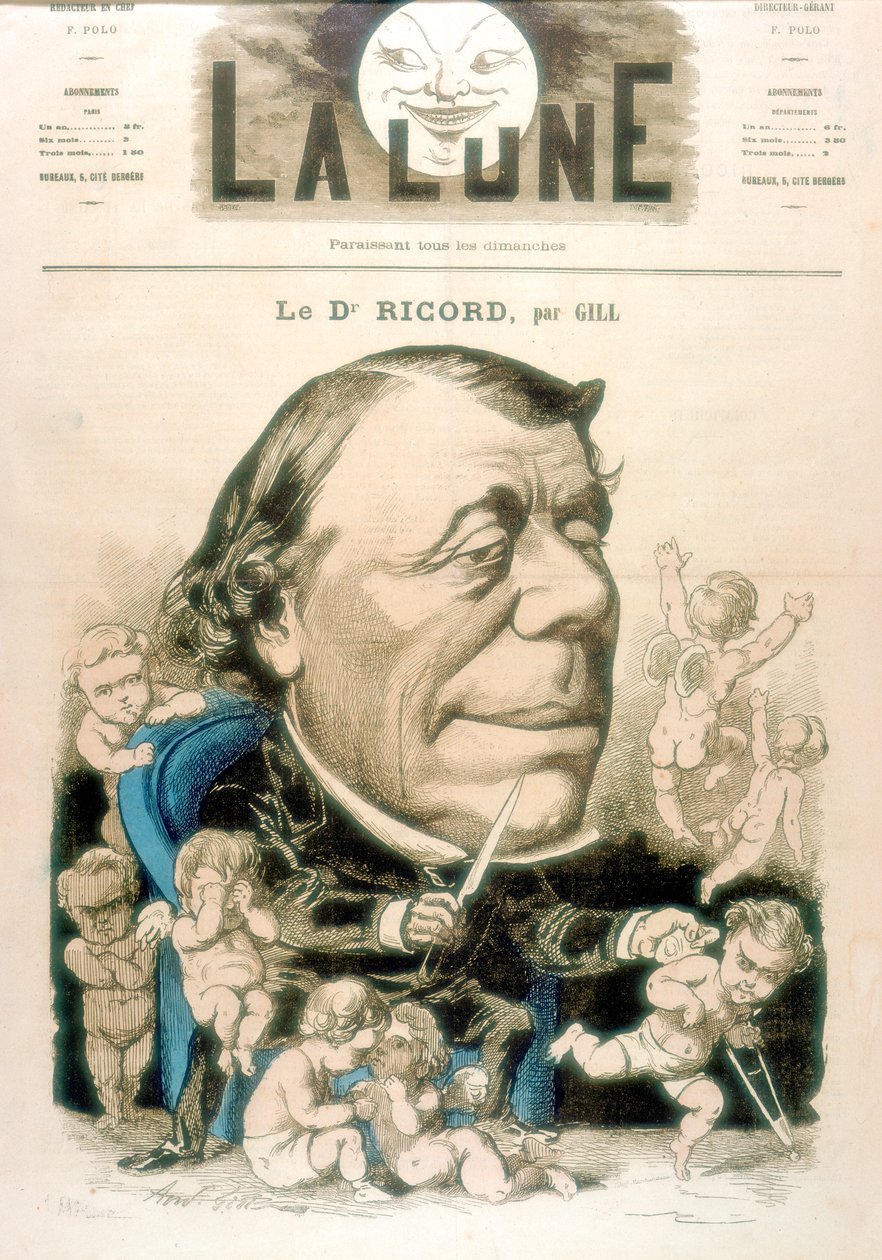 Philippe Ricord, cirurgião francês e venereologista, 1867 de Andre Gill